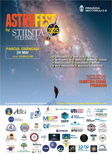  Cel mai mare festival de știință și astronomie din România își deschide porțile în Parcul Crângași!