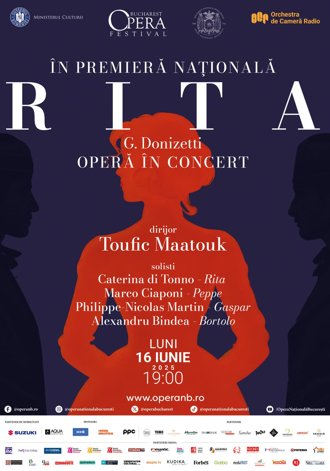 Rita de Gaetano Donizetti, în premieră la Bucharest Opera Festival cu Orchestra de Cameră Radio pe scena ONB, 16 iunie!