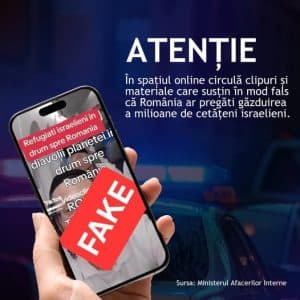 Avertizare privind informaţiile false despre găzduirea a milioane de israelieni în România - Fiţi atenţi la dezinformarea online!