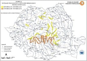Cod Portocaliu de Viituri în Oltenia, Muntenia, Transilvania și Moldova pe 31 Iulie