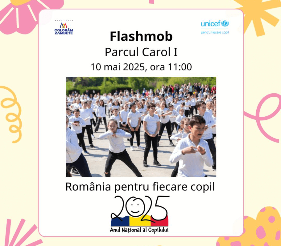  500 de Copii în Flashmob Emoționant la București pe Nota Va fi bine în Parcul Carol I, pe 10 Mai