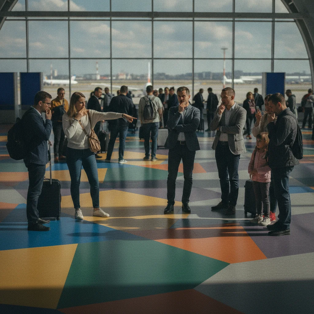 Aeroportul Otopeni își schimbă designul: pardoseală în culori puternice