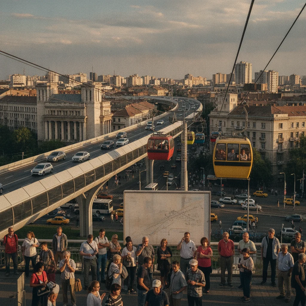 București: autostrada suspendată, telegondola și trenul metropolitan