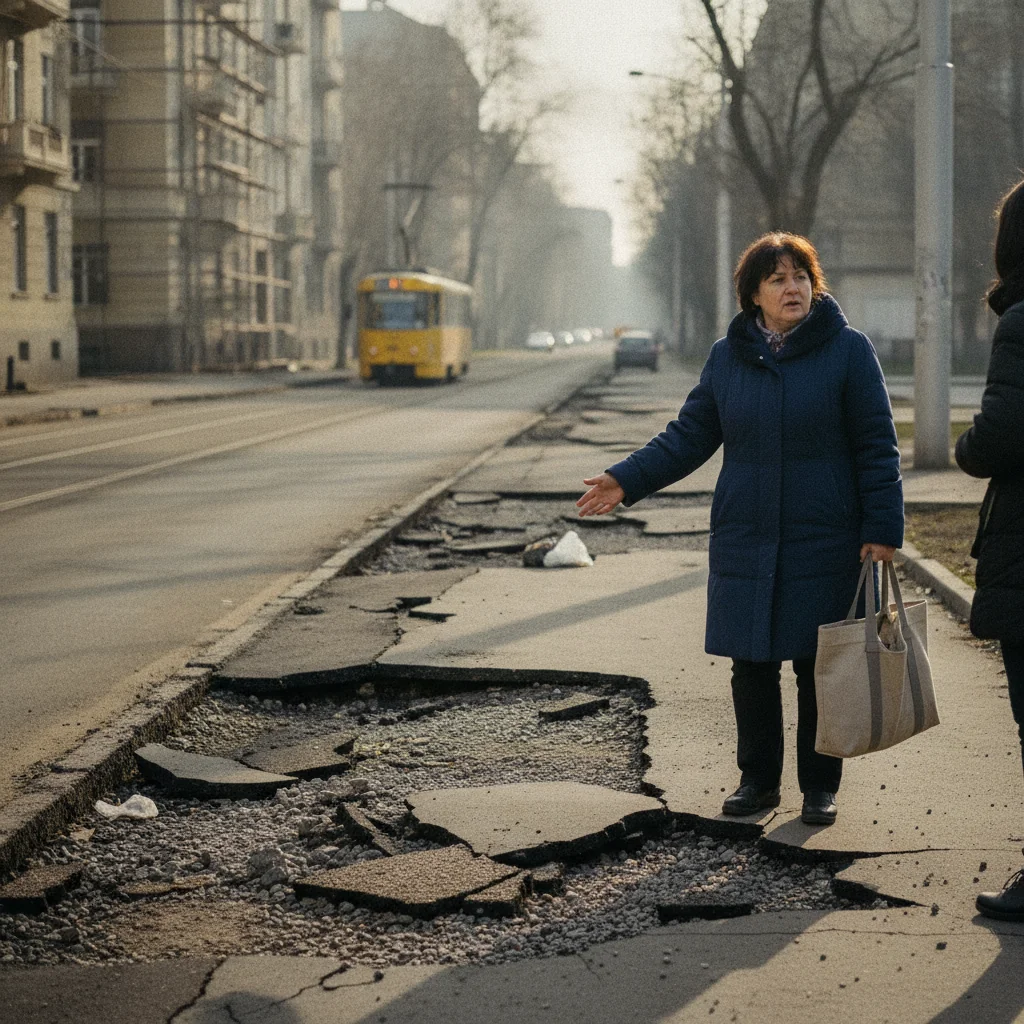 București: trotuarul de pe Bulevardul Gheorghe Șincai, spart din nou