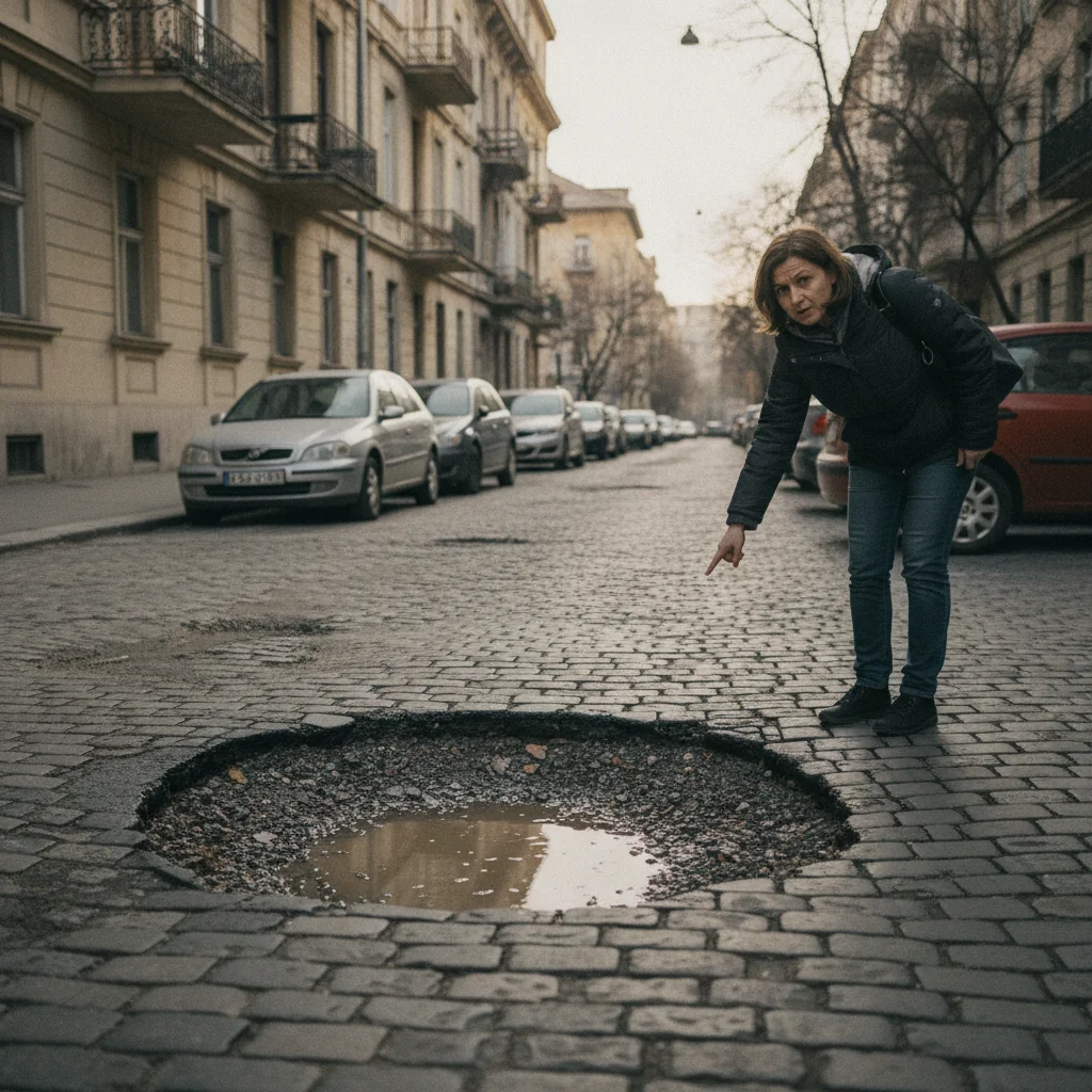 Dorobanți: trotuar impracticabil pe strada Marcel Andreescu, de peste o lună