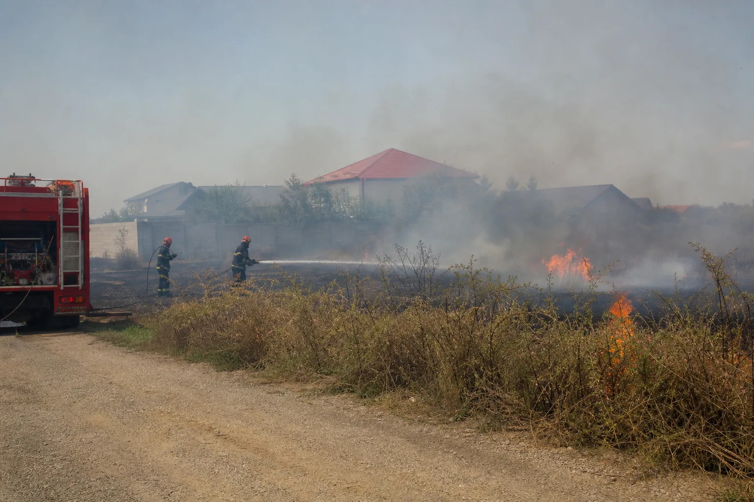 Incendiu de vegetație în Ilfov, la 1 Decembrie: 5.000 mp cuprinși de flăcări