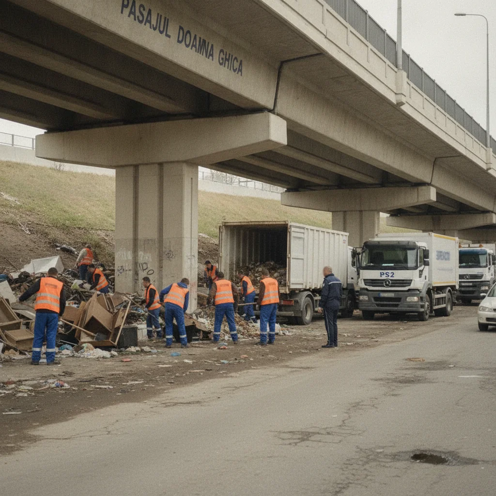Pasajul Doamna Ghica, curățat după sesizările locuitorilor. A fost nevoie de intervenția Poliției și a Primăriei Sectorului 2