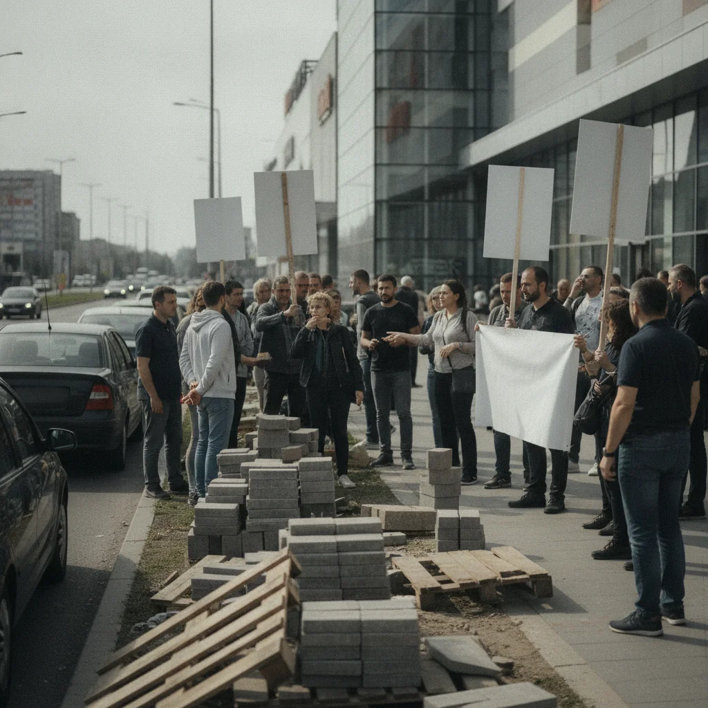 Petiție pentru trotuarul blocat de mașini la Mega Mall, în București