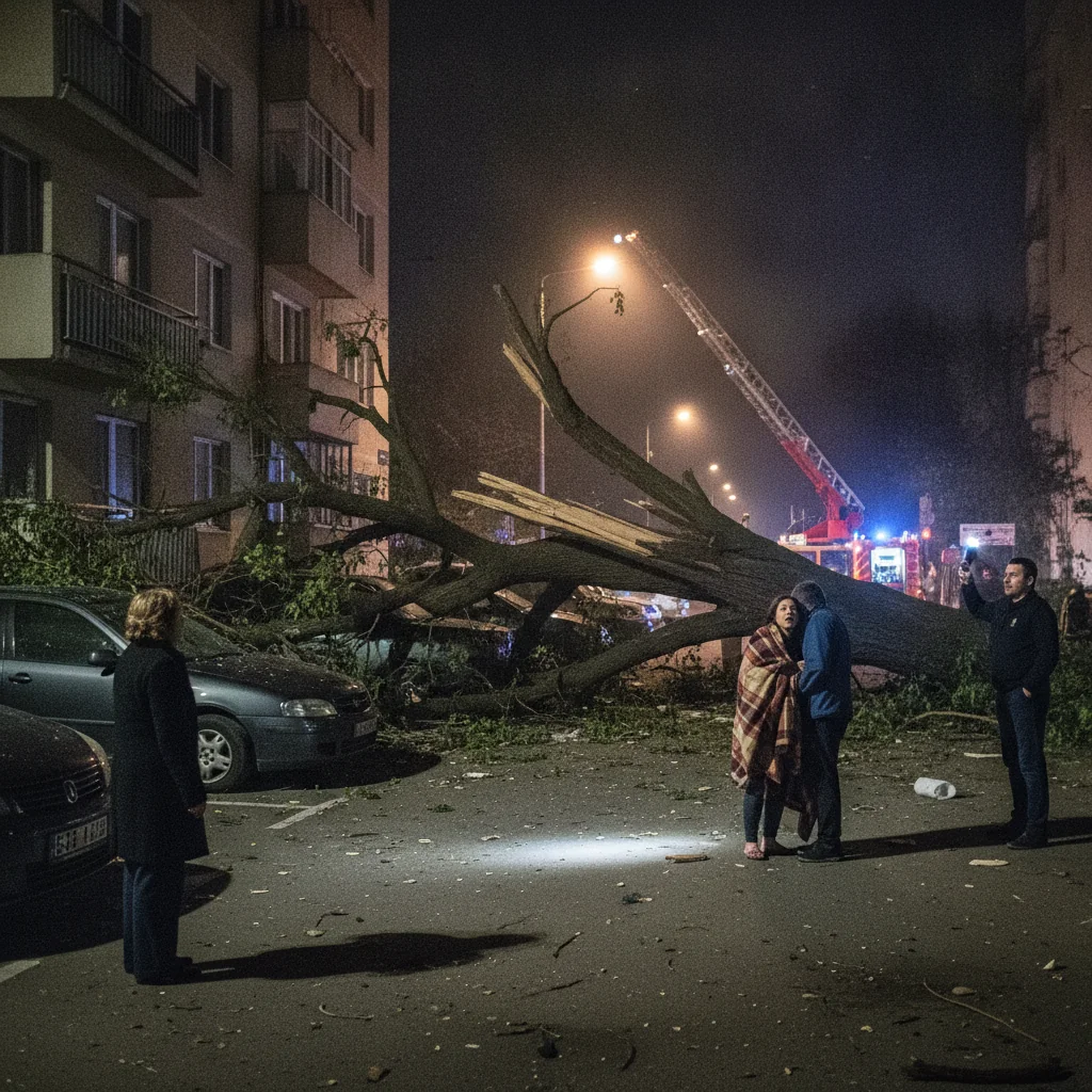 Salcâm prăbușit pe strada Anastasie Simu, în Sectorul 1. Nu au fost victime